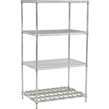 NEXEL Nexelon, 4 Tier, Wire Shelving Unit, 1 Heavy Duty Shelf, 60W x 18D x 74H 186071DSN